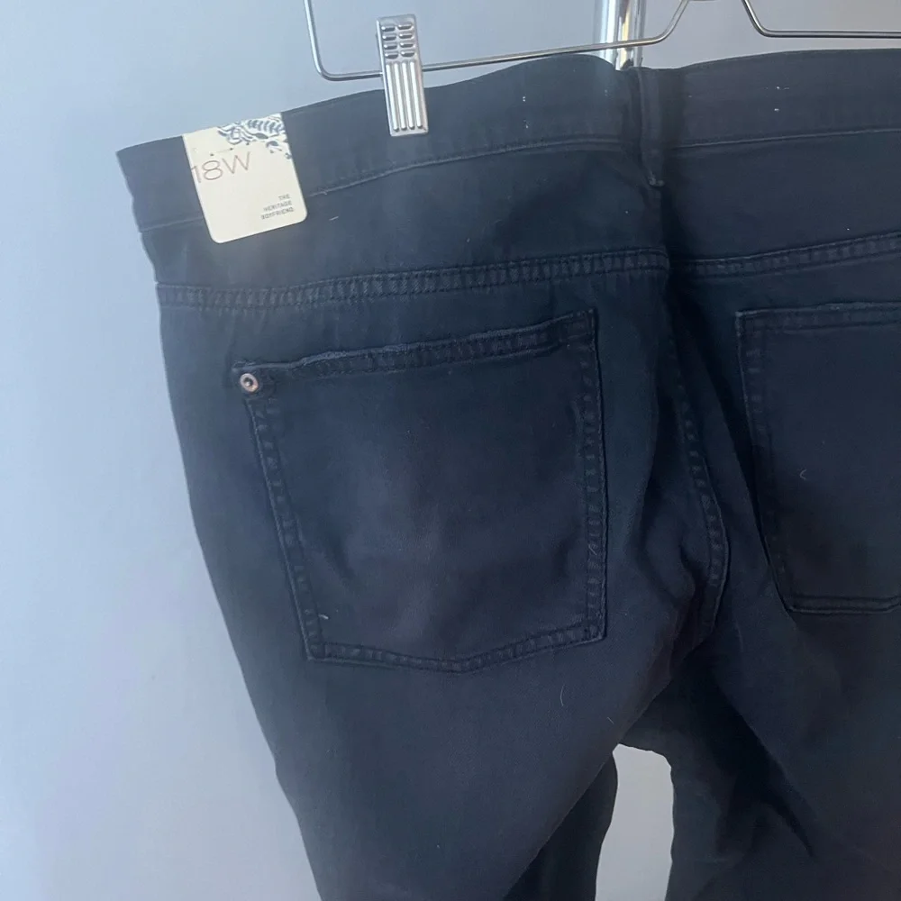 Anthropologie Distressed Black Straight Leg Jeans - Picture 6 of 7